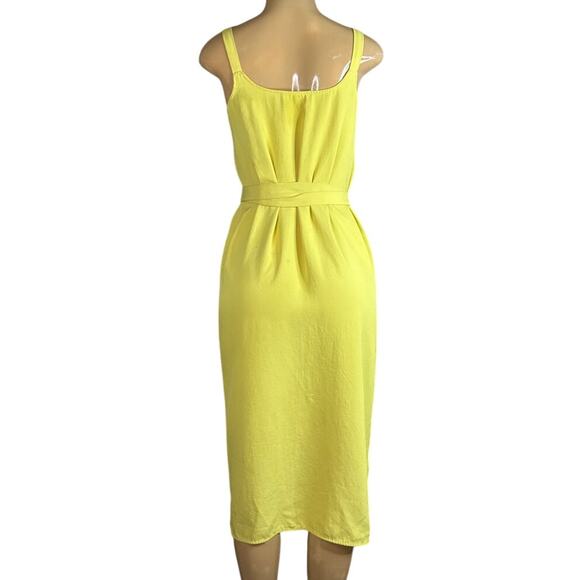 Everlane The Japanese Goweave Tank Wrap Dress Yellow Size 2 - Picture 4 of 9